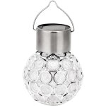 Lampe solaire  suspendre, lumires d'extrieur dcoratives en forme de boule de verre fissur alimente ...