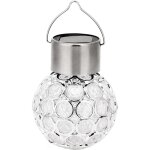 Lampe solaire  suspendre, lumires d'extrieur dcoratives en forme de boule de verre fissur alimente ...