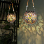 Lampe solaire suspension lumire dcoration de jardin led jardin rond extrieur table lumineuse suspension ...