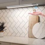 Lampe sous meuble cuisine avec capteur, 40 cm lumiere placard 2 en 1 rechargeable et aliment par usb ...