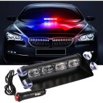 Lampe stroboscopique d'urgence � led rouge et bleue, lampe de police pour pare - brise int�rieur avec ...