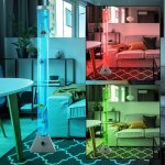 Lampadaire led rvb d�coratif poisson bulle colonne d'eau couleur changeante lampadaire