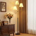 Lampe sur pied 165 cm avec 3 bras articul�s, interrupteur au pied, douille e27 max 40w, pour salon et ...