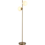 Lampe sur pied avec abat - jour en verre 2 parties, luminaire d'appoint avec 2 douilles e27 pour salon ...