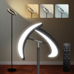 Lampe sur pied avec variateur et t�l�commande, double t�te rotative 350�, minuterie 1h, temp�rature de ...