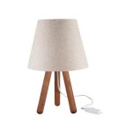 Toscohome - lampe à poser sur trépied en noyer et abat - jour beige - pin asz1452 Toscohome - lampe à poser sur trépied en noyer et abat - jour beige - pin asz1452