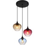 Lampe � suspendre 3 flammes lampe de salle � manger lampe � suspendre r�tro en verre lampe de salon, ...