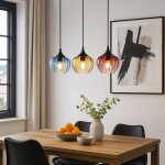 Lampe  suspendre led 3 flammes lampe de salle  manger lampe  suspendre rtro en verre lampe de salon, ...
