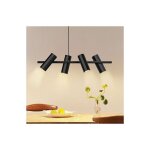 Lampe � suspendre table � manger noir 4 flammes - lampe � suspendre gu10 salon moderne suspension industrielle ...