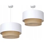 Lampe suspendu avec double abat - jour en jute 45 cm