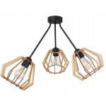 Lampe suspendu plafond lustre abat - jour en bois led