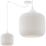 Lampe suspendu spider riffle blanc 1 pl. abat - jour blanc cylindre e27