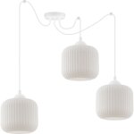 Lampe suspendu spider riffle blanc 3 flash lampe blanc cylindre e27