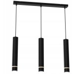 Lampe suspendue bande de tubes 3x gu10 au dessus de l'lot de table bois noir