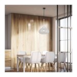 V - tac vt - 7281 lustre goutte de verre led 1mt ?285mm finition brillante transparente e27 support de ...