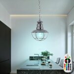 Lampe suspendue grille suspension lampe salle à manger suspension industrielle cage argent, télécommande ... Lampe suspendue grille suspension lampe salle à manger suspension industrielle cage argent, télécommande ...