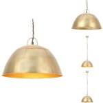 Vidaxl - lampe suspendue industrielle vintage 25 w laiton rond 41 cm e27 - lampe suspendue - lampadaire ...