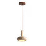 Lampes suspendues en marbre jaune lustre de table � manger style japonais wabi - sabi plafond en travertin ...