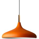 Lampe suspendue simple avec t�te de lit en bois orange ? lustre vintage e27 �35 cm pour salon, chambre ...