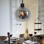 Lampe suspendue lampe de table à manger noire lampe à suspension de salon moderne, abat - jour rond en ... Lampe suspendue lampe de table à manger noire lampe à suspension de salon moderne, abat - jour rond en ...