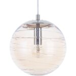 Lampe suspension type boule en verre gris transparent motif rainures e14 max. 40w pour Éclairage Élégant ... Lampe suspension type boule en verre gris transparent motif rainures e14 max. 40w pour Éclairage Élégant ...