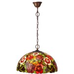 Lampe à suspension avec chaîne et abat - jour tiffany diamètre 45 cm série new york Lampe à suspension avec chaîne et abat - jour tiffany diamètre 45 cm série new york