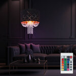 Lampe  suspension cristal plafonnier salon suspension, tlcommande dimmable mmoire, effet lumire ...