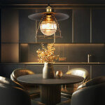 Lampe suspension cuisine salle à manger lampe suspension lampe salon vintage, métal laiton noir, 1x douille ... Lampe suspension cuisine salle à manger lampe suspension lampe salon vintage, métal laiton noir, 1x douille ...