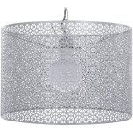 Lampe suspension fantaisie grise en m�tal avec abat - jour grillag� e27 60w id�ale pour salon ou salle ...