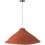 Lampe suspension en jonc de mer  angelique  82cm terracotta