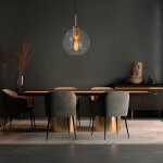 Lampe  suspension en laiton lampe boule rtro verre clair lampe de salle  manger boule  suspendre, ...