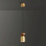 Lampe  suspension led moderne, lampe de chevet en bois, lampes  suspension en laiton avec abat - jour ...