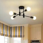 Ganeed - lampe  suspension de lustre moderne rglable en hauteur 4 lumires en mtal industriel vintage ...