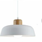 Lampe à suspension en métal rond simple et moderne nordique, grand plafonnier e27 finition bois, lumière ... Lampe à suspension en métal rond simple et moderne nordique, grand plafonnier e27 finition bois, lumière ...