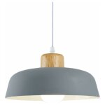 Lampe à suspension en métal rond simple et moderne nordique, grand plafonnier e27 finition bois, lumière ... Lampe à suspension en métal rond simple et moderne nordique, grand plafonnier e27 finition bois, lumière ...