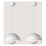 Lampe  suspension moderne e27 luminaire plafonnier mtal suspension lustre en forme de fleur 2pcs blanc ...