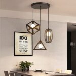Lampe � suspension r�tro lampe � suspension cr�ative lustre g�om�trique 3 lumi�res plafonnier vintage ...