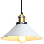 Lampes � suspension r�tro plafonnier industriel lustre vintage 220mm e27 (blanc) abat - jour en m�tal ...