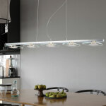 Lampe suspension lampe de salle � manger en verre suspendu moderne chrome, m�tal, 5x led 4, 5w 382lm ...