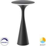 Lampe de table 3w 300lm 3en1 ip44 noir dimmable