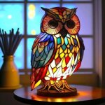 Lampe de table animal en verre color�, lampe de chevet vintage color�e, veilleuse en r�sine, lampe d�corative ...