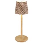 Lampe de table, lampe d'appoint, lampe de chevet, variateur tactile led, pile en bambou naturel