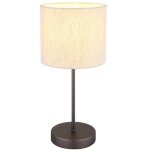 Lampe de table, lampe d'appoint, lampe de lecture, m�tal, chrome noir, lin, cr�me, h 37 cm
