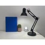 Lampe de table d'architecte, lampe � col de cygne led avec bras pivotant, design vintage, noir 23. 5x24cm ...