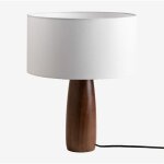 Sklum - lampe de table en bois caitlin marron bois foncé Sklum - lampe de table en bois caitlin marron bois foncé