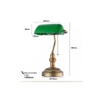 Lampe de table et de bureau style banquier vintage rétro avec abat - jour verre vert et laiton pour ampoule ... Lampe de table et de bureau style banquier vintage rétro avec abat - jour verre vert et laiton pour ampoule ...