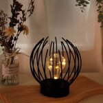 Lampe de table  cage en mtal lampe  piles sans fil avec ampoule led de style edison idale pour les ...