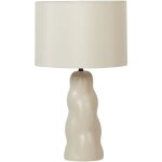 Lampe de table en cramique beige lin et polyester abat - jour en tambour 51 cm de chevet vilar
