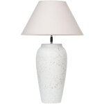 Lampe de table en céramique blanche et lin abat - jour conique 57 cm de chevet amblo Lampe de table en céramique blanche et lin abat - jour conique 57 cm de chevet amblo