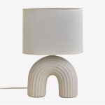 Lampe de table en c�ramique et lin soliva 30 cm sklum beige cr�me